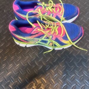 ASICS Women's Vibrant Blue and Pink Athletic Shoes